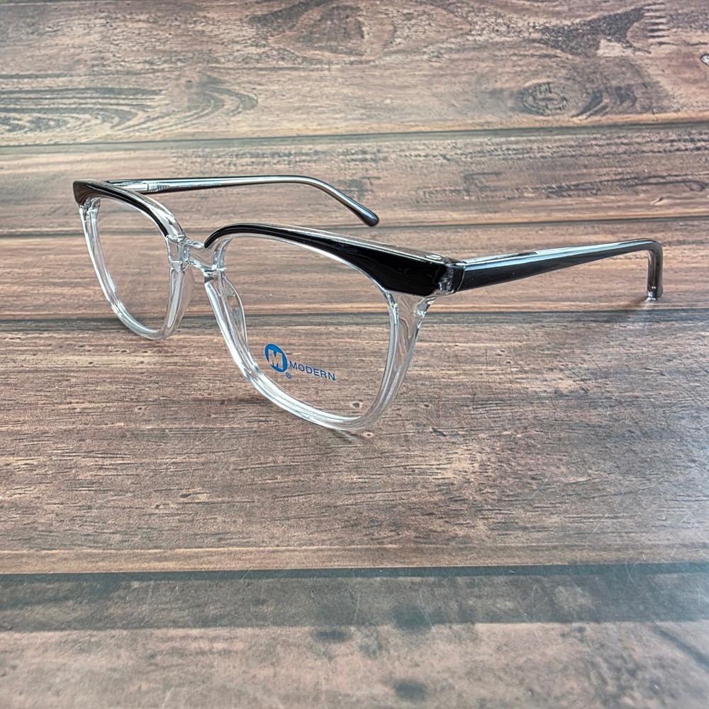 Modern Welcome Eyeglasses Crystal‎ Black Square Frame 49/19/140 Demo Lenses - Picture 6 of 9